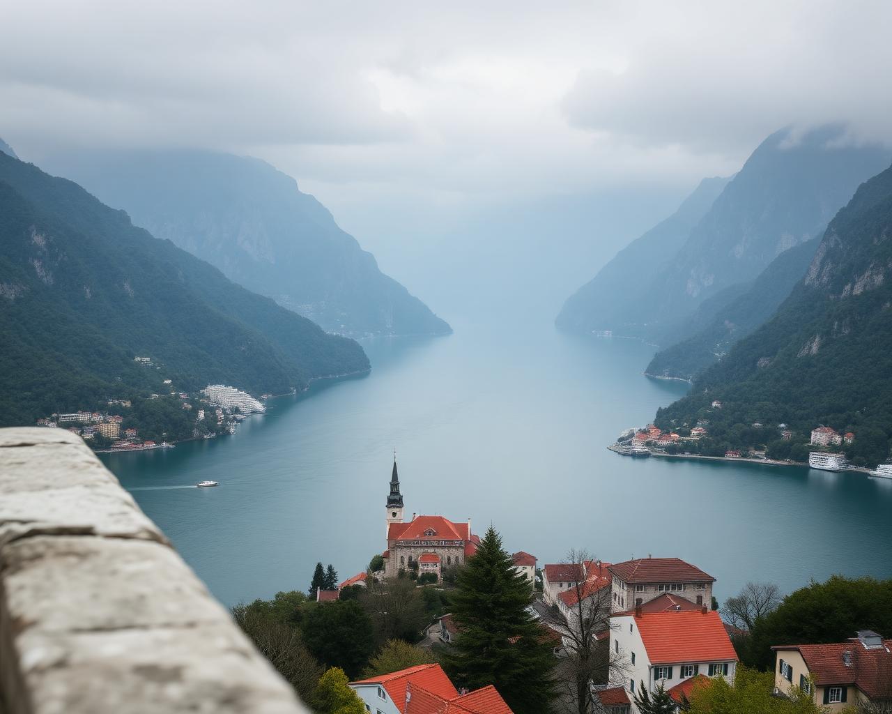 Vista turística de Kotor, Montenegro